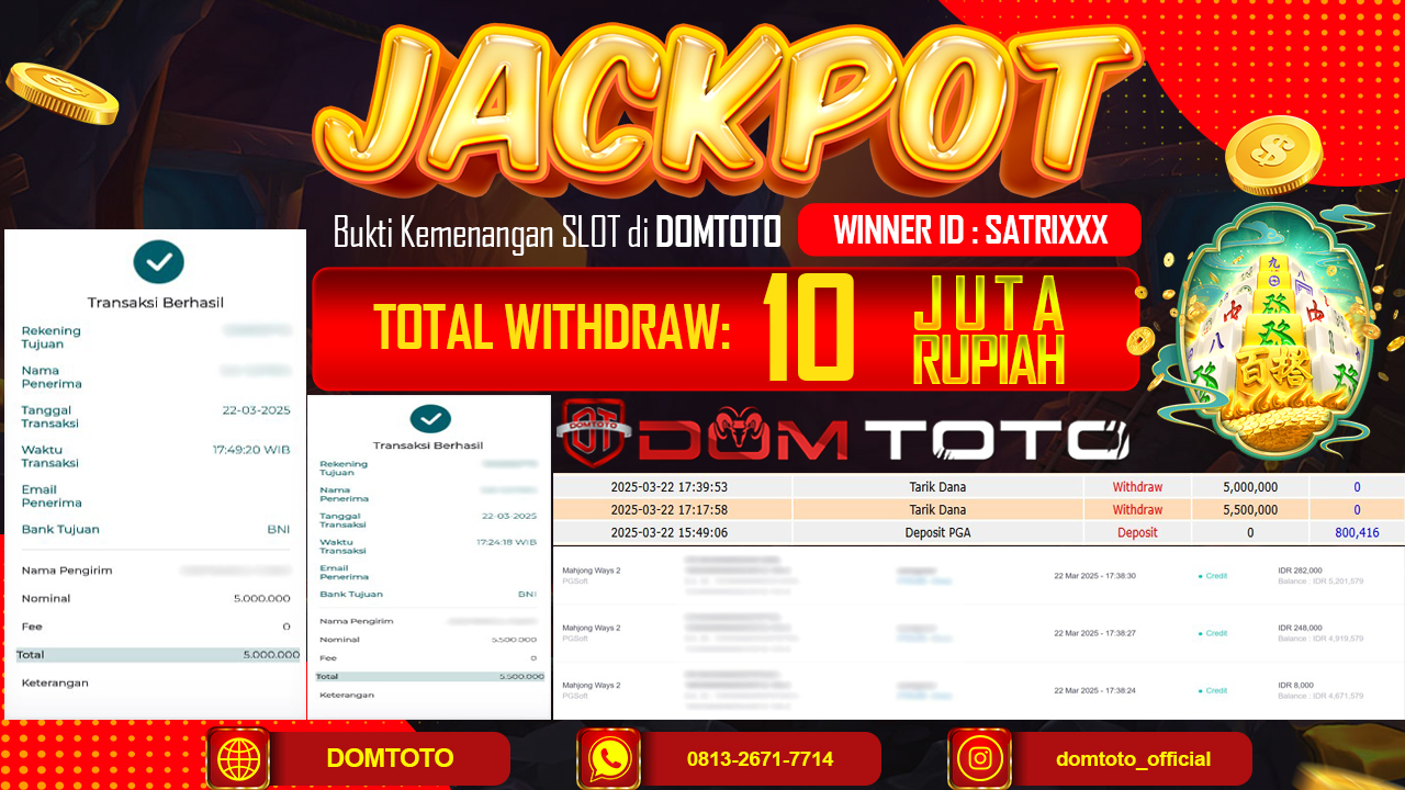 JACKPOT SLOT MAHJONG WAYS 2 22 MARET 2025